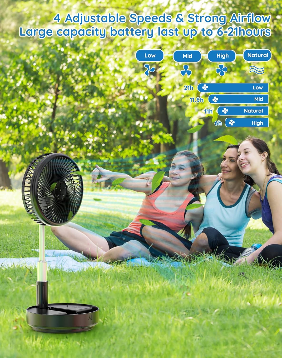 π¬οΈ Portable Standing Fan βοΈ | Rechargeable Oscillating Fan β¨ | Travel & Camping Cooler Breeze ποΈ