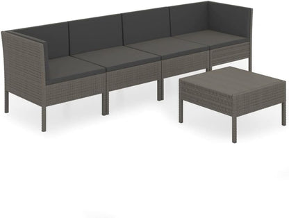 🌿 Outdoor Patio Furniture Set – Cushioned Rattan Sofa Lounge 🪑✨