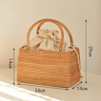 🌾 Handmade Rattan Straw Bag – Summer Beach Crossbody Basket Bag 👜✨
