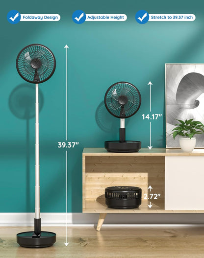 🌬️ Portable Standing Fan ❄️ | Rechargeable Oscillating Fan ✨ | Travel & Camping Cooler Breeze 🏕️