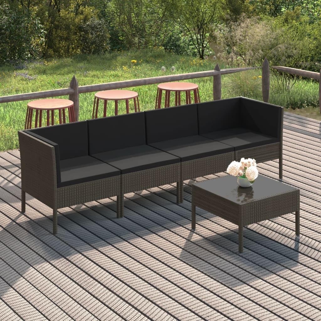 🌿 Outdoor Patio Furniture Set – Cushioned Rattan Sofa Lounge 🪑✨