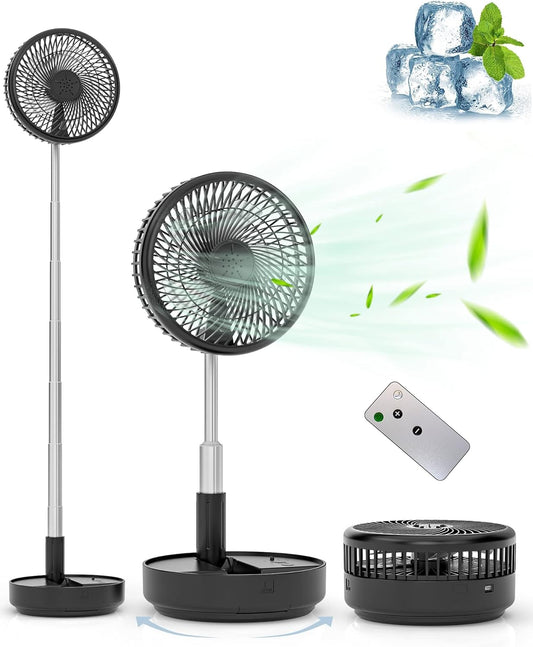 🌬️ Portable Standing Fan ❄️ | Rechargeable Oscillating Fan ✨ | Travel & Camping Cooler Breeze 🏕️
