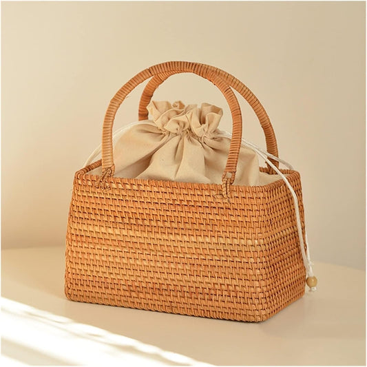 🌾 Handmade Rattan Straw Bag – Summer Beach Crossbody Basket Bag 👜✨