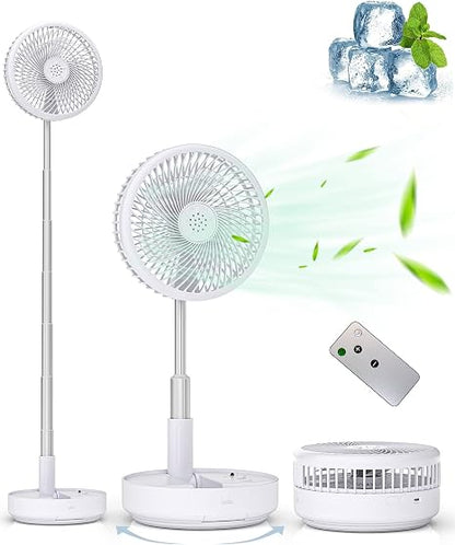 🌬️ Portable Standing Fan ❄️ | Rechargeable Oscillating Fan ✨ | Travel & Camping Cooler Breeze 🏕️
