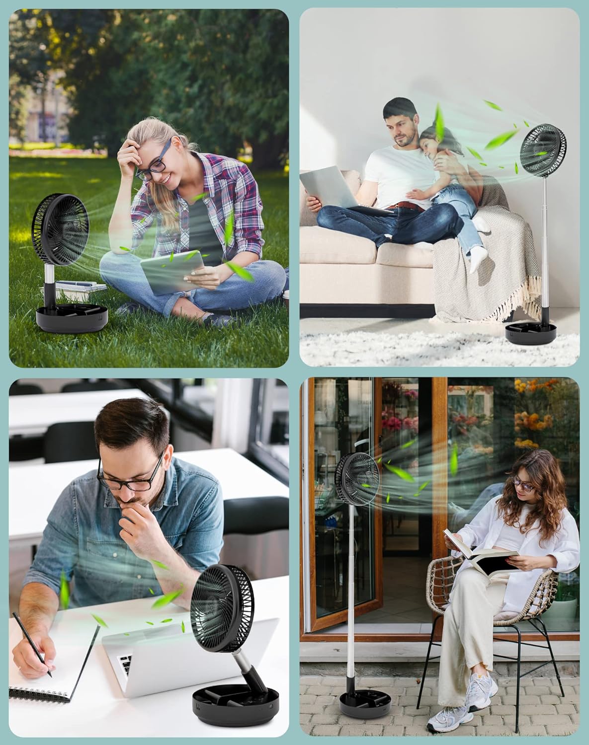🌬️ Portable Standing Fan ❄️ | Rechargeable Oscillating Fan ✨ | Travel & Camping Cooler Breeze 🏕️
