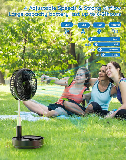🌬️ Portable Standing Fan ❄️ | Rechargeable Oscillating Fan ✨ | Travel & Camping Cooler Breeze 🏕️