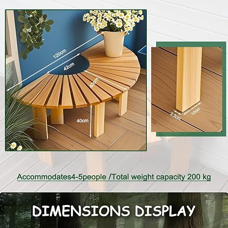 Semi-Circle Outdoor Bench 🏡 Patio Garden Seating Set | Curved Backyard Lounge Sofa 🌿 | Modern Conversation Bench