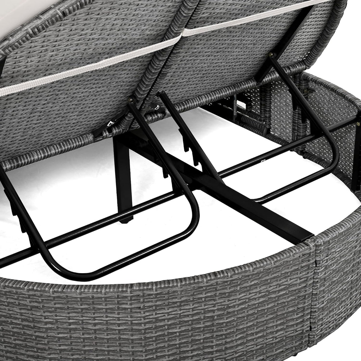 🌴 Outdoor Adjustable Daybed – Rattan Lounge Recliner Sofa 🛋️✨