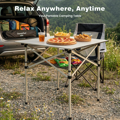 🏕️ Folding Camping Table 🌿 | Lightweight Outdoor Aluminum Desk ✨ | Travel & Picnic Essential 🧺