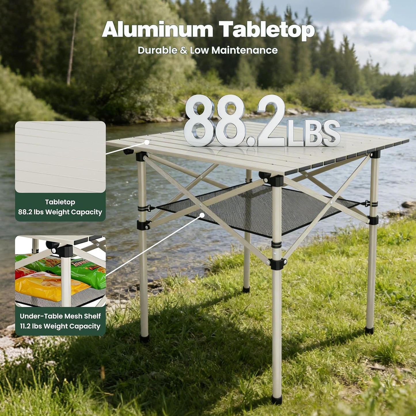 🏕️ Folding Camping Table 🌿 | Lightweight Outdoor Aluminum Desk ✨ | Travel & Picnic Essential 🧺